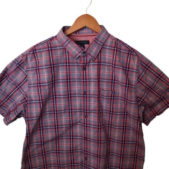 Banana Republic Plaid Short Sleeve Shirt XL - Picture 2 of 9